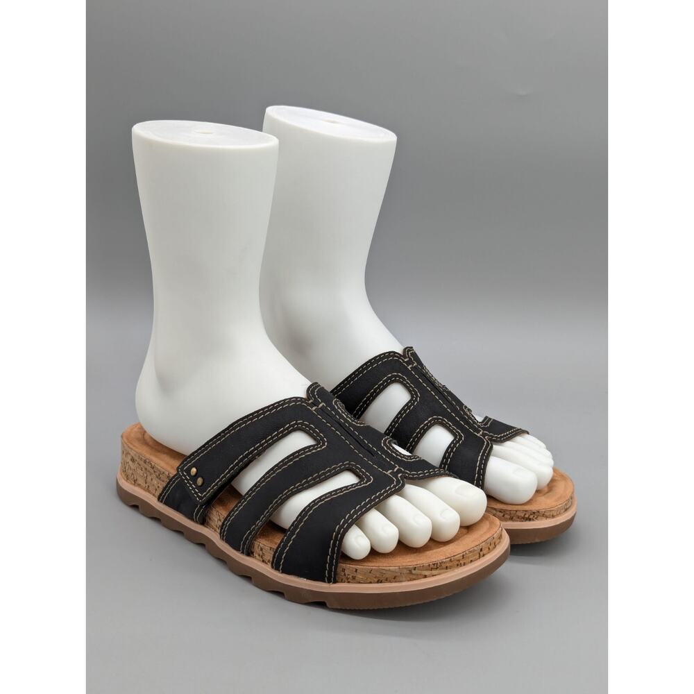Clarks Womens Yacht Coral Leather Cork Flatform Sandals Shoes BHFO 3409 Size 8.5